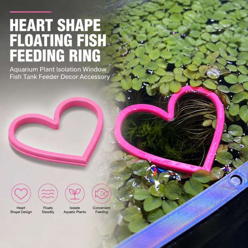 Aquarium Fish Feeder - Heart Shaped Floating Fish Feeding Ring