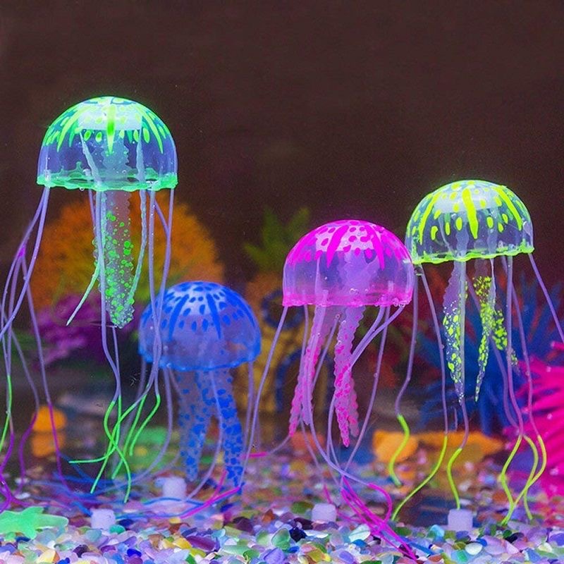 Glowing Artificial Jellyfish O - Aquarium Fish Discus 评论和价格