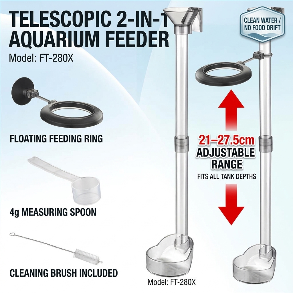 Acrylic Telescopic Fish Feeder - Aquarium Fish Feeder 评论和价格
